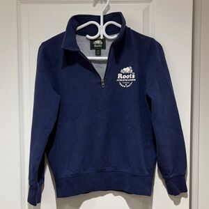 Roots Dark Blue Half-Zip Pullover